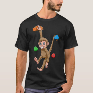 T-shirt Singe drôle de bloc et d'escalade de rocher