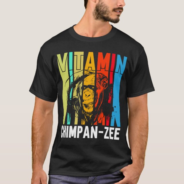 T-shirt Singe du chimpanzé de vitamine (Devant)