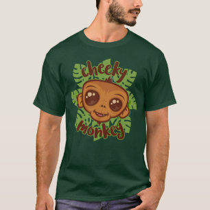 T-shirt Singe effronté Dessin de primate de dessin animé m