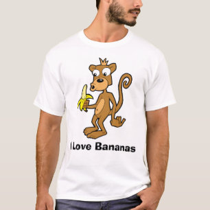 T-shirt Singe et banane, j'aime des bananes