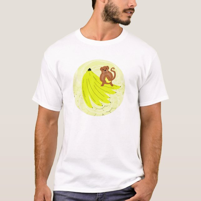 T-shirt singe et bananes (Devant)