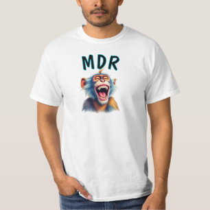 T-shirt Singe hilarant avec inscription MDR.