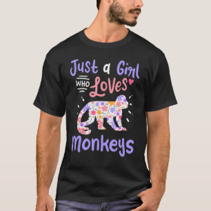 T-shirt Singe Juste Une Fille Qui Aime Les Singes Pour Sin