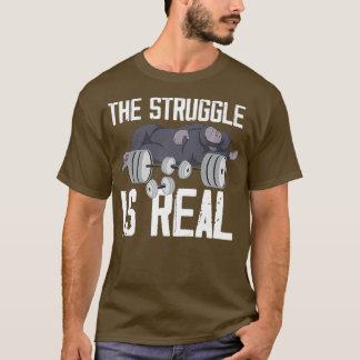 T-shirt Singe La Lutte Est Véritable Gymnase De Poids