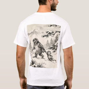 T-Shirt Singe Macaque Japonais Vintage
