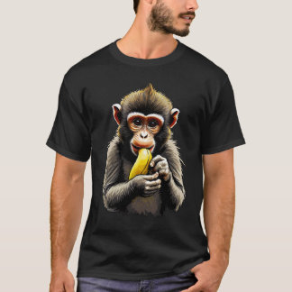 T-shirt Singe mangeant de la banane
