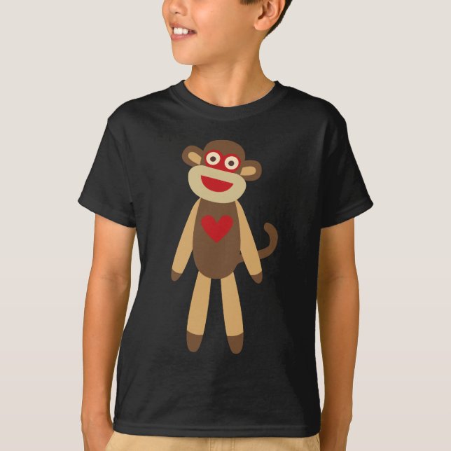 T-shirt Singe mignon de chaussette (Devant)