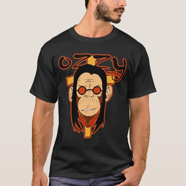 T-shirt Singe Ozzy (nero noir) (Devant)
