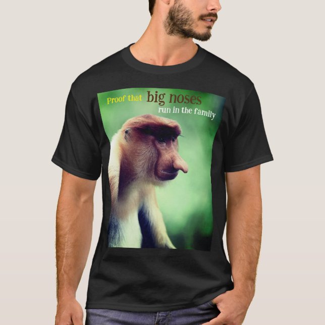 T-shirt Singe proboscis avec gros nez (Devant)
