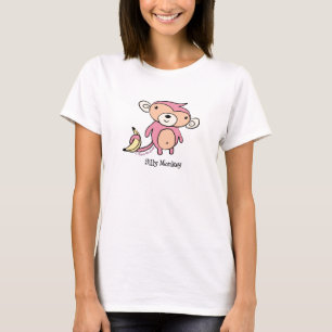 T-shirt Singe rose idiot