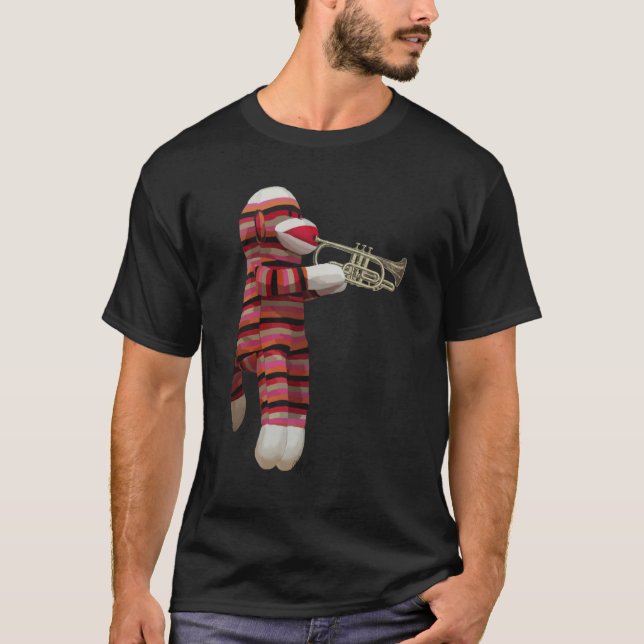 T-shirt Singe-Sock Jouer Trumpet (Devant)