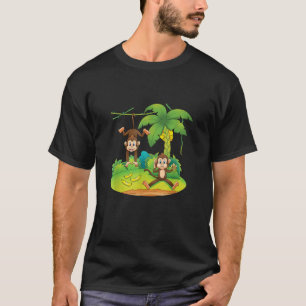 T-shirt SINGES DANS LES ARBRES Jungle Animaux mignons Cade
