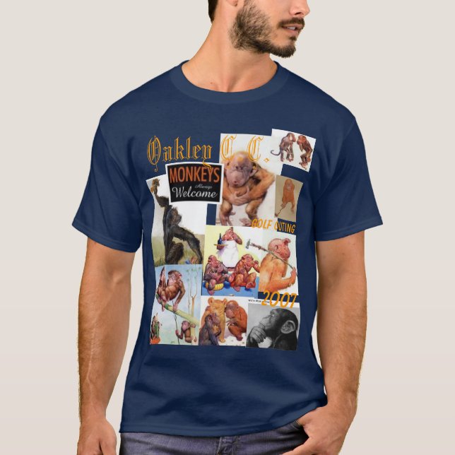 T-shirt Singes de sortie de golf (Devant)