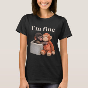T-shirt Singes triste poing avec un jouet orange ça va 