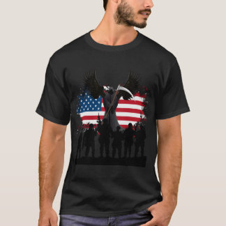 T-shirt sinistre machine derrière les soldats