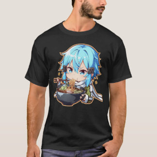 T-shirt Sinon Sword Art Online Anime Sniper Girl Ramen Bit
