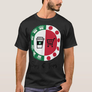 T-shirt Sips and Trips sirote du café et fait des faux pas
