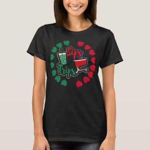 T-shirt Sips et voyages Café Sips et shopping Trips