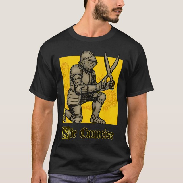 T-shirt Sir Cumcise Knight Holding Scissors Medieval (Devant)