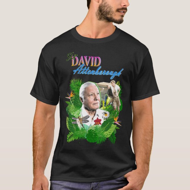 T-shirt Sir David Attenborough - Fleur (Devant)