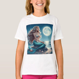 T-shirt Siren sur la plage la nuit