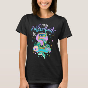 T-shirt Sirène 5e Anniversaire Tenue Pour Filles 5 Ans