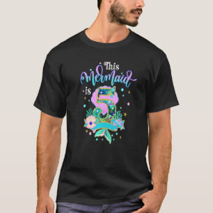 T-shirt Sirène 5e Anniversaire Tenue Pour Filles 5 Ans
