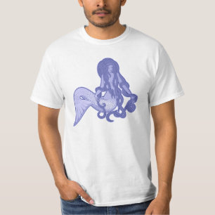 T-shirt Sirène assise bleue