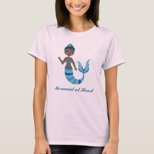 T-shirt Sirène au coeur bleu joueuse sirène
