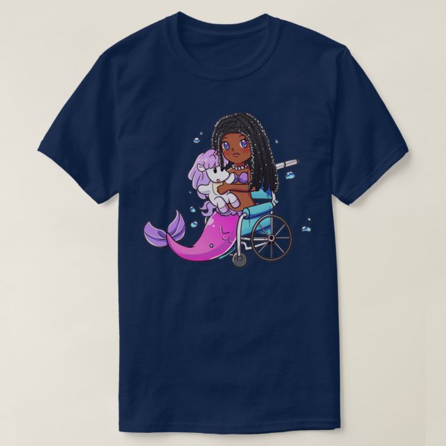 T-shirt Sirène avec bébé licorne (Design devant)