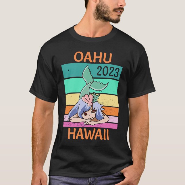 T-shirt Sirène de vacances Oahu 2023 (Devant)