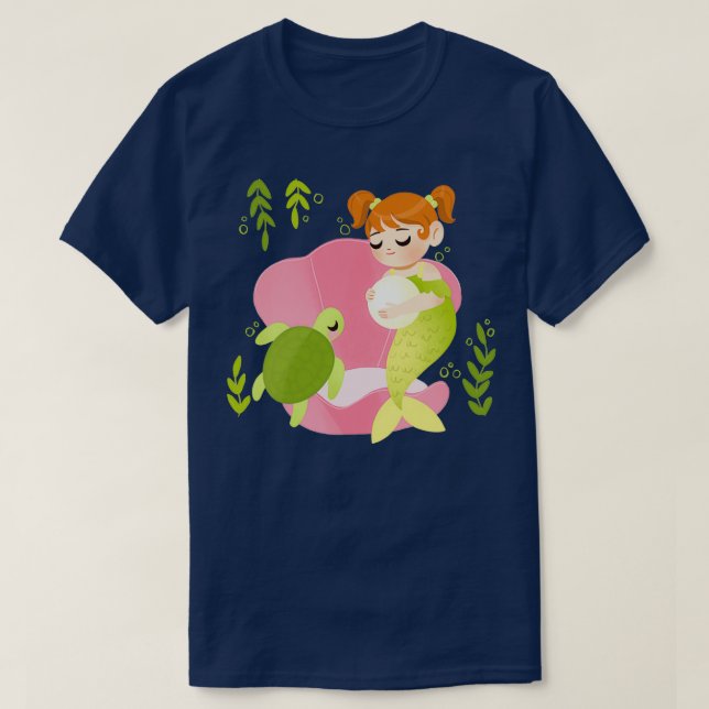 T-shirt Sirène et tortue de mer (Design devant)
