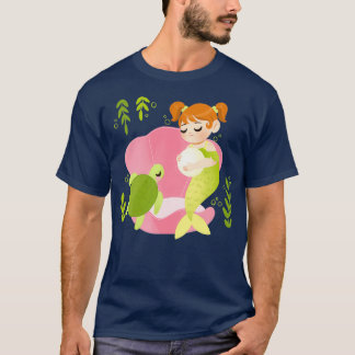 T-shirt Sirène et tortue de mer