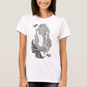 T-shirt sirène, fille, art en ligne