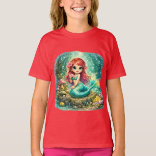 T-shirt Sirène Magique   Conception de Fantaisie Sous-Mari