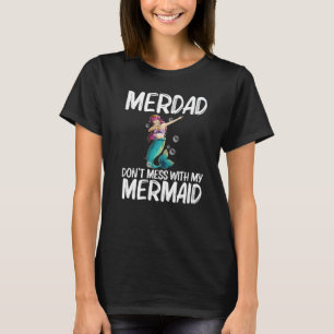 T-shirt Sirène Pour Papa Père Merman Humain Poisson Mer Cr