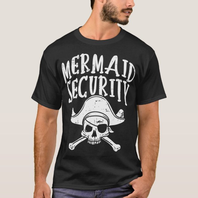 T-shirt Sirène Sécurité Pirate Correspondant Famille Parti (Devant)