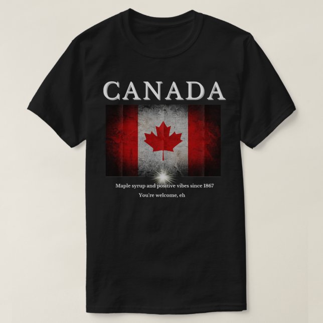T-shirt Sirop D'Érable Du Canada Et Vibes Positives Depuis (Design devant)