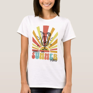 T-shirt Sirop sur les vibrations de l'été, Soleil Rétro, V