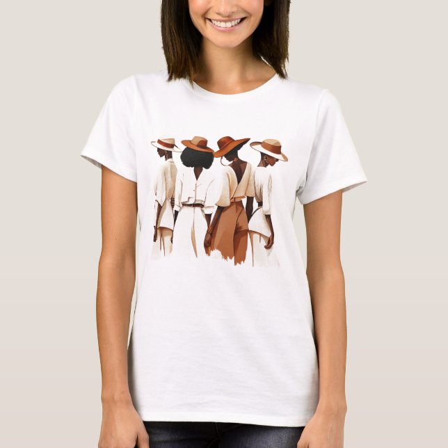 T-shirt Sistas Femmes Afro Ensemble (Devant)