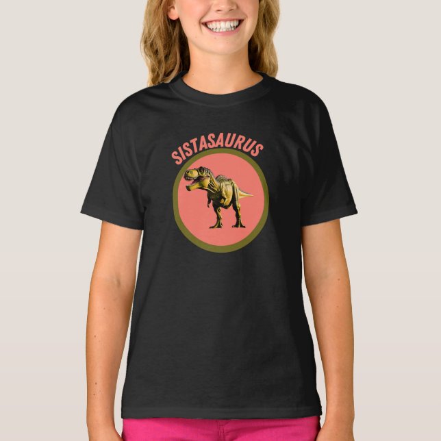 T-shirt Sistasaurus Dinosaur Soeur, Dons Amusants pour Fil (Devant)