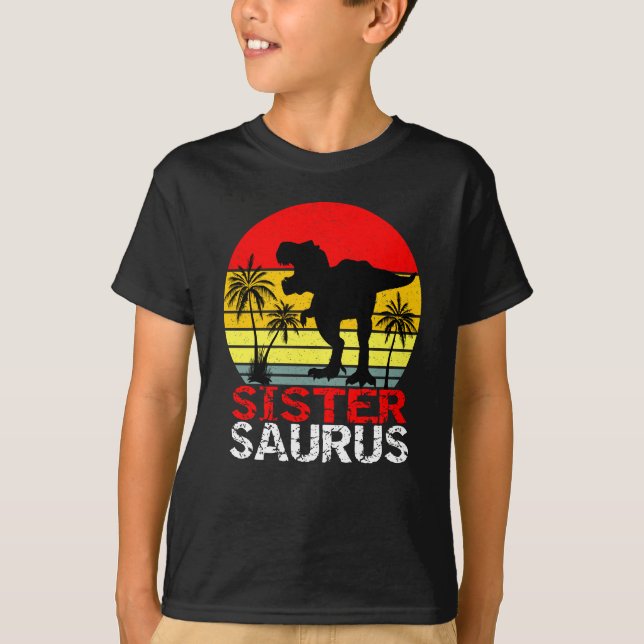 T-shirt Sistersaurus T Rex Dinosaur (Devant)