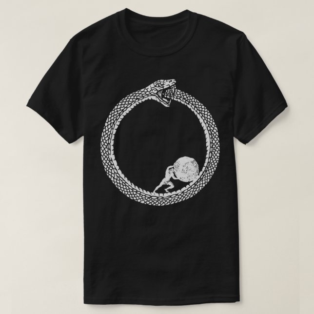 T-shirt Sisyphus dans un serpent Ouroboros Philosophie Uni (Design devant)