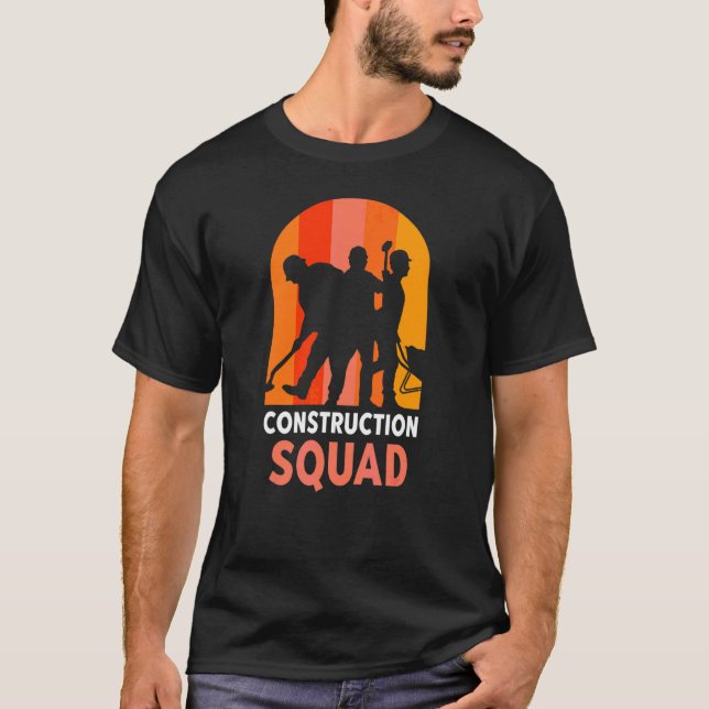 T-shirt Site de travail d'équipe des travailleurs de l'équ (Devant)