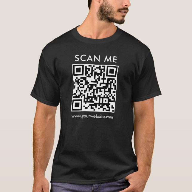 T-shirt Site Web de Custom Mens Business QR Code Scan Me (Devant)