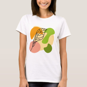 T-shirt Sites abstraits intéressants avec feuilles