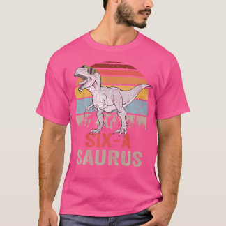 T-shirt Six A Saurus Anniversaire T Rex Enfants 6 Annivers