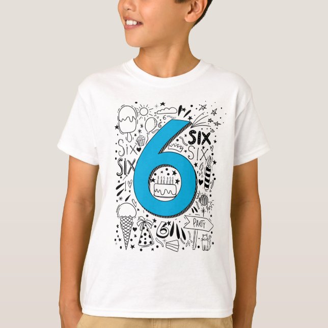 T-shirt Six ans 6e carte bleue (Devant)