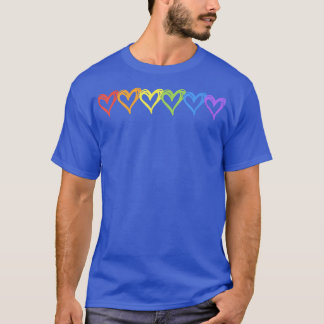T-shirt Six Beaux Coeurs LGBTQ Ally et Gay pride T-Sh