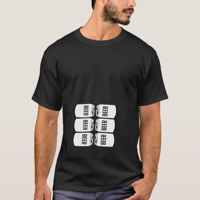 T-shirt Six Pack Abs Drôle Costume Halloween Drôle Bière (Devant)